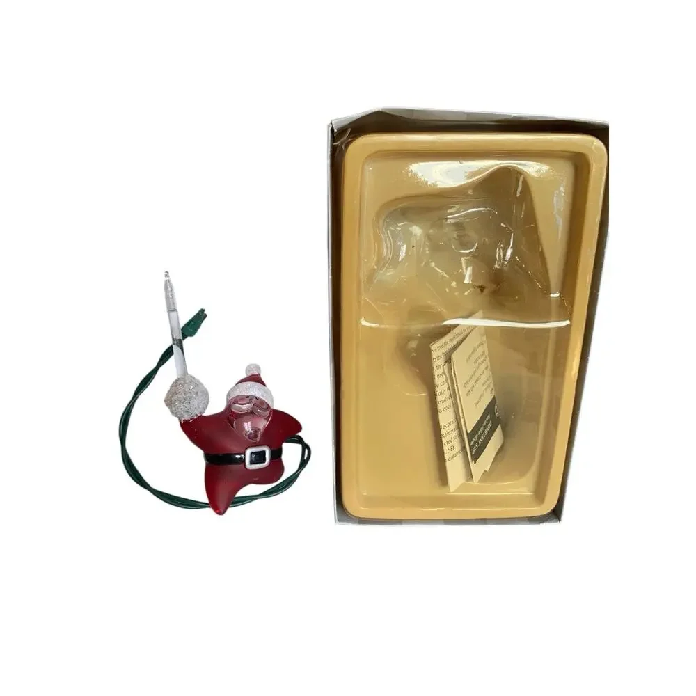 Dept 56 Tiny Bubbles Star Santa ornament clip on plug in‎